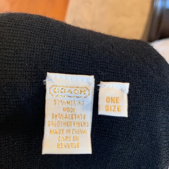 Coach Black/Silver Knit Beanie Hat sz OS main image 2